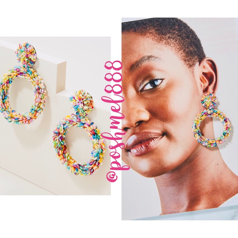 Stella & Dot🌈ColorfullyFUN Sequin Oh Ya Statement Earrings Limited Editi… - Picture 2 of 10